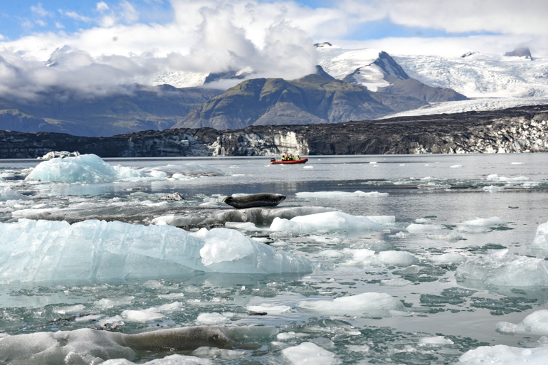 Paisaje helado de Islandia