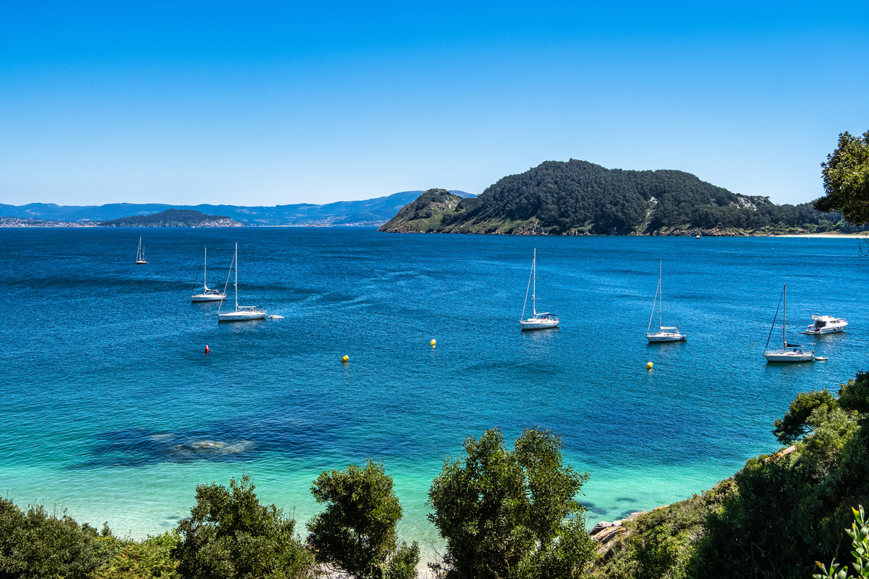 Playa Praia de Nosa Senora en Islas Cíes, Galicia